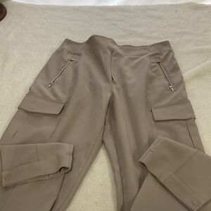 Athleta Taupe Cargo Track Joggers